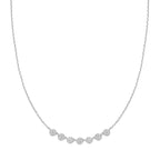 SILVER PAVE MULTI BEADED CHAIN NECKLACE