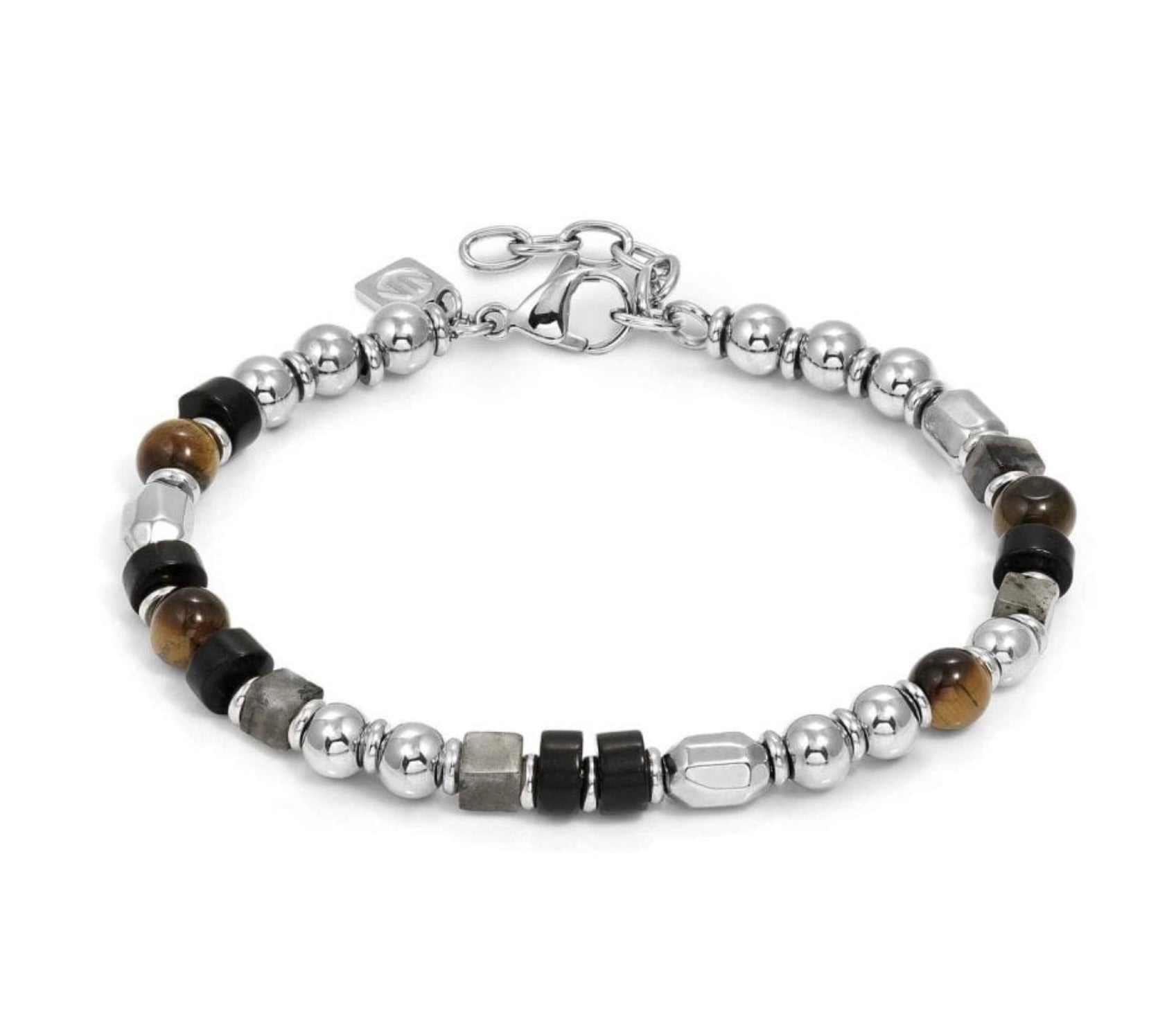 INSTINCTSTYLE Sea Edition bracelet with steel nuggets and natural stones (LARGE) MIX 5