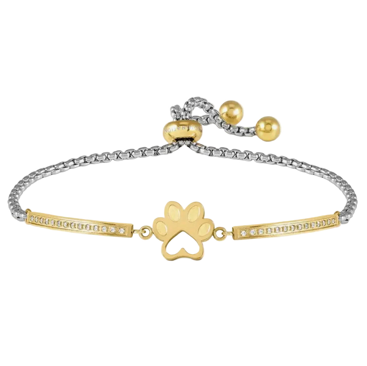 MILLELUCI Gold Tone Pawprint Bracelet