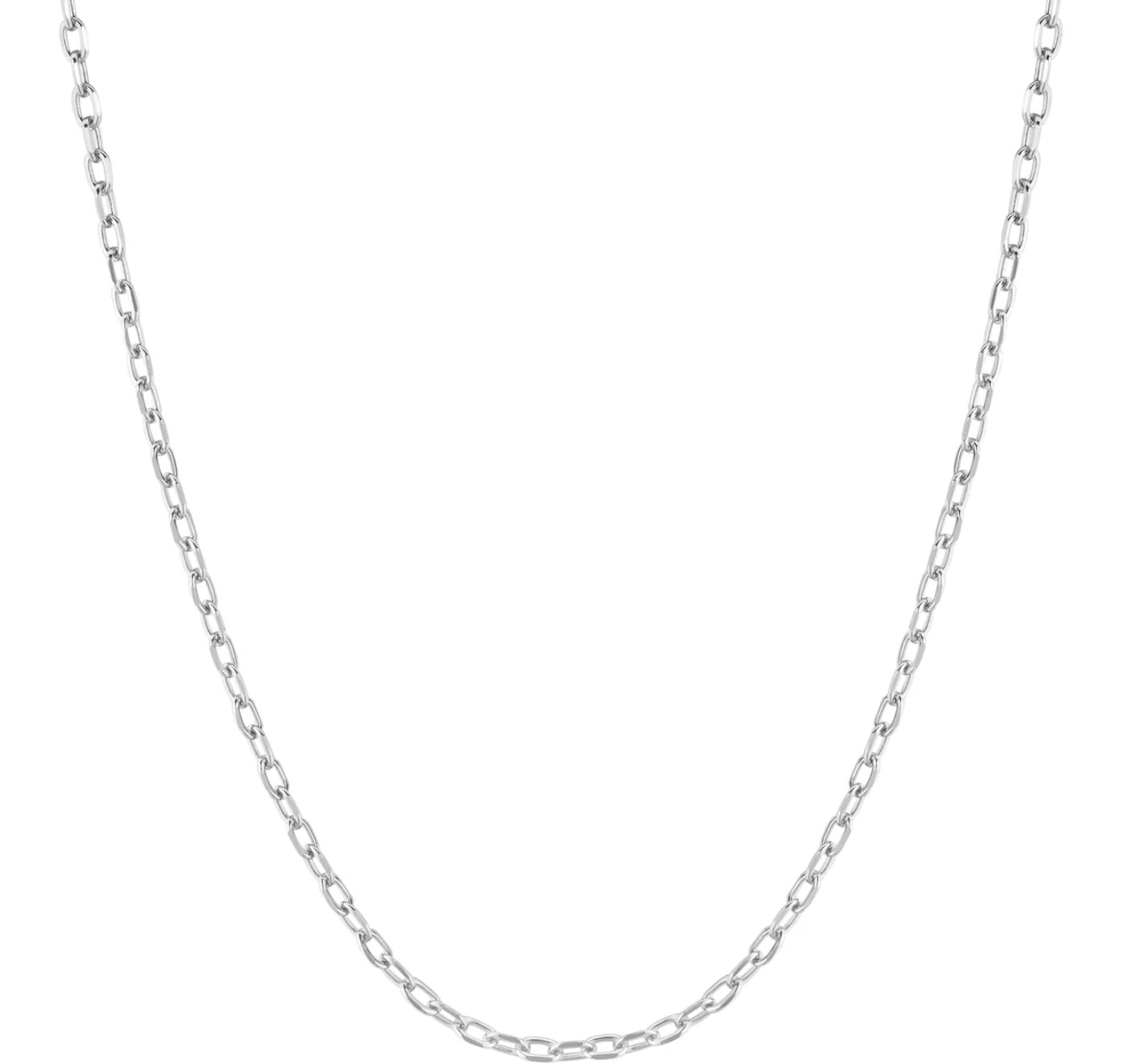 SILVER RECTANGLE LINK CHAIN NECKLACE