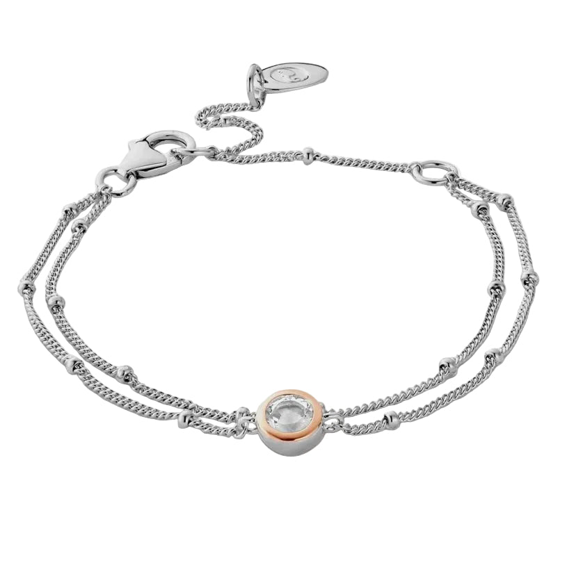 Clogau® Celebration Sterling Silver Double-Chain Bracelet with Topaz