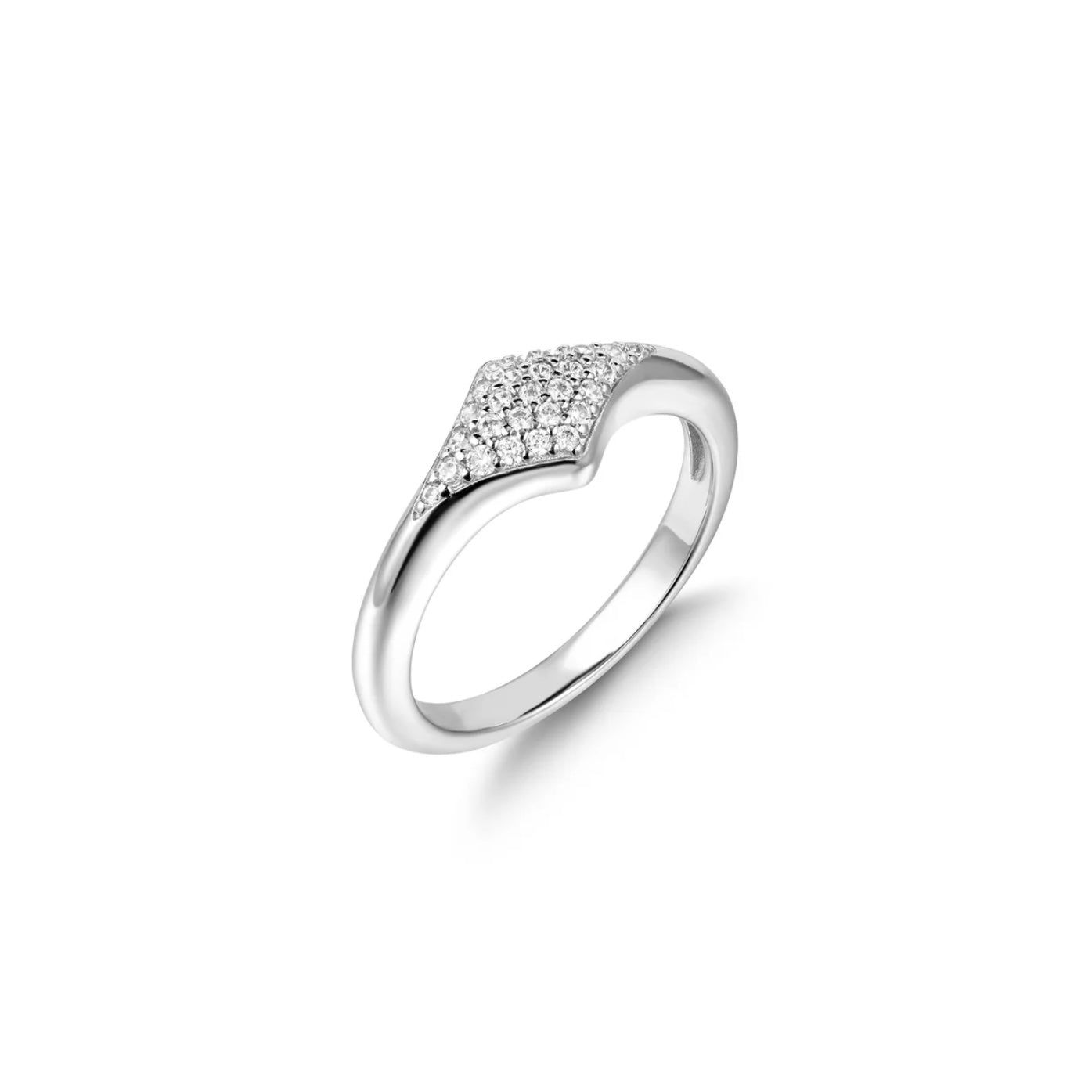 SILVER PAVE SPARKLE RING