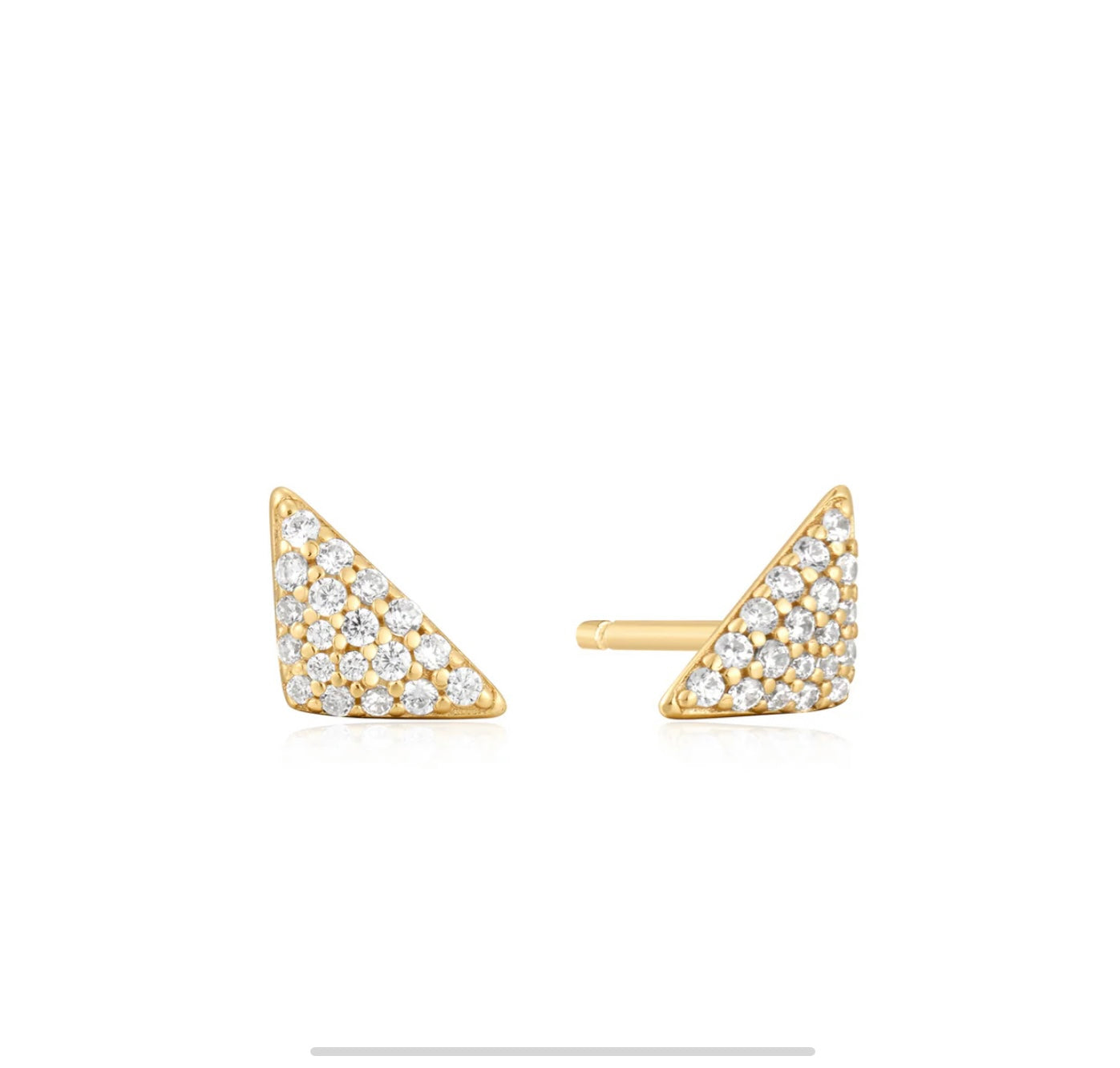 Gold Triangular Pavé Studs