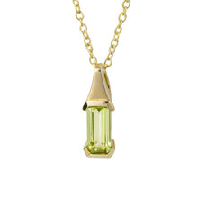 Load image into Gallery viewer, 9ct Yellow Gold Elongated Green Peridot Pendant
