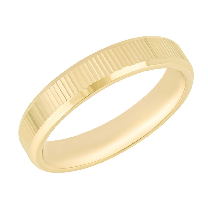 9ct Yellow Gold Ridged Textured Ring