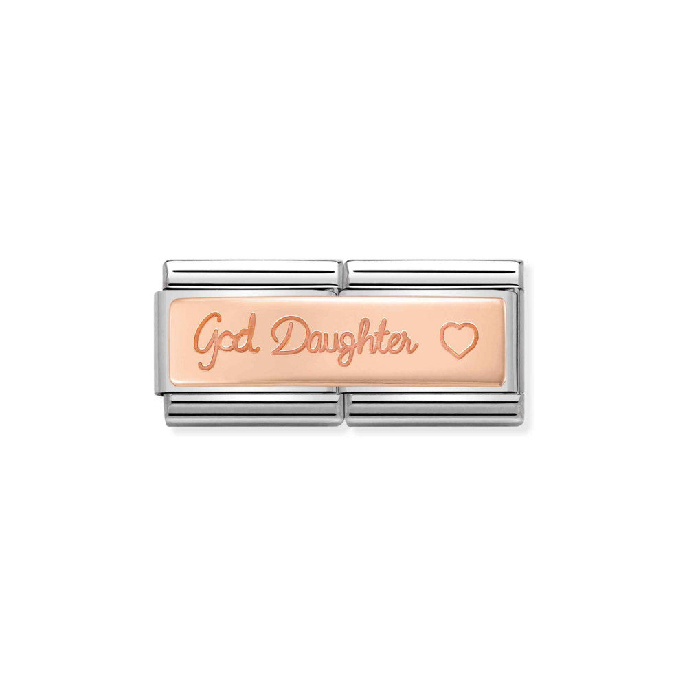 Nomination Classic DOUBLE 9ct Rose Gold God Daughter Charm
