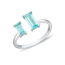 Load image into Gallery viewer, Hannah Martin Silver Aquamarine Open Cocktail Ring
