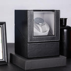 Luxury Black Leather Single Automatic Modern Wooden Watch Winder