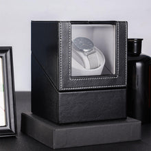 Load image into Gallery viewer, Luxury Black Leather Single Automatic Modern Wooden Watch Winder
