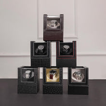 Load image into Gallery viewer, Luxury Brown Leather Single Automatic Modern Wooden Watch Winder
