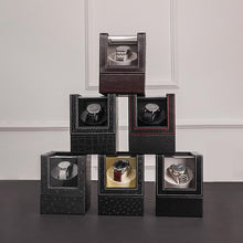 Load image into Gallery viewer, Luxury Black Leather Single Automatic Modern Wooden Watch Winder
