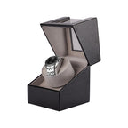 Luxury Black Leather Single Automatic Modern Wooden Watch Winder