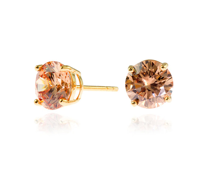 Lana with Champagne Coloured 8mm Swarovski Crystal Earrings