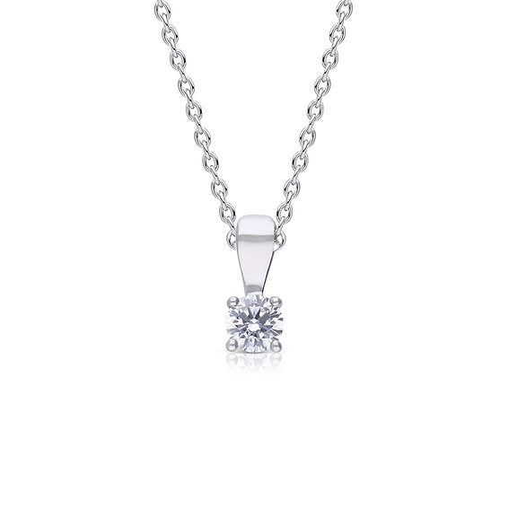Diamonfire 4 Claw Set 0.25ct Zirconia Necklace