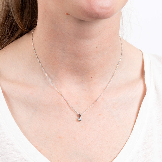 Diamonfire 4 Claw Set 0.25ct Zirconia Necklace