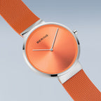 Bering Ladies Orange Silver Watch 14539-505