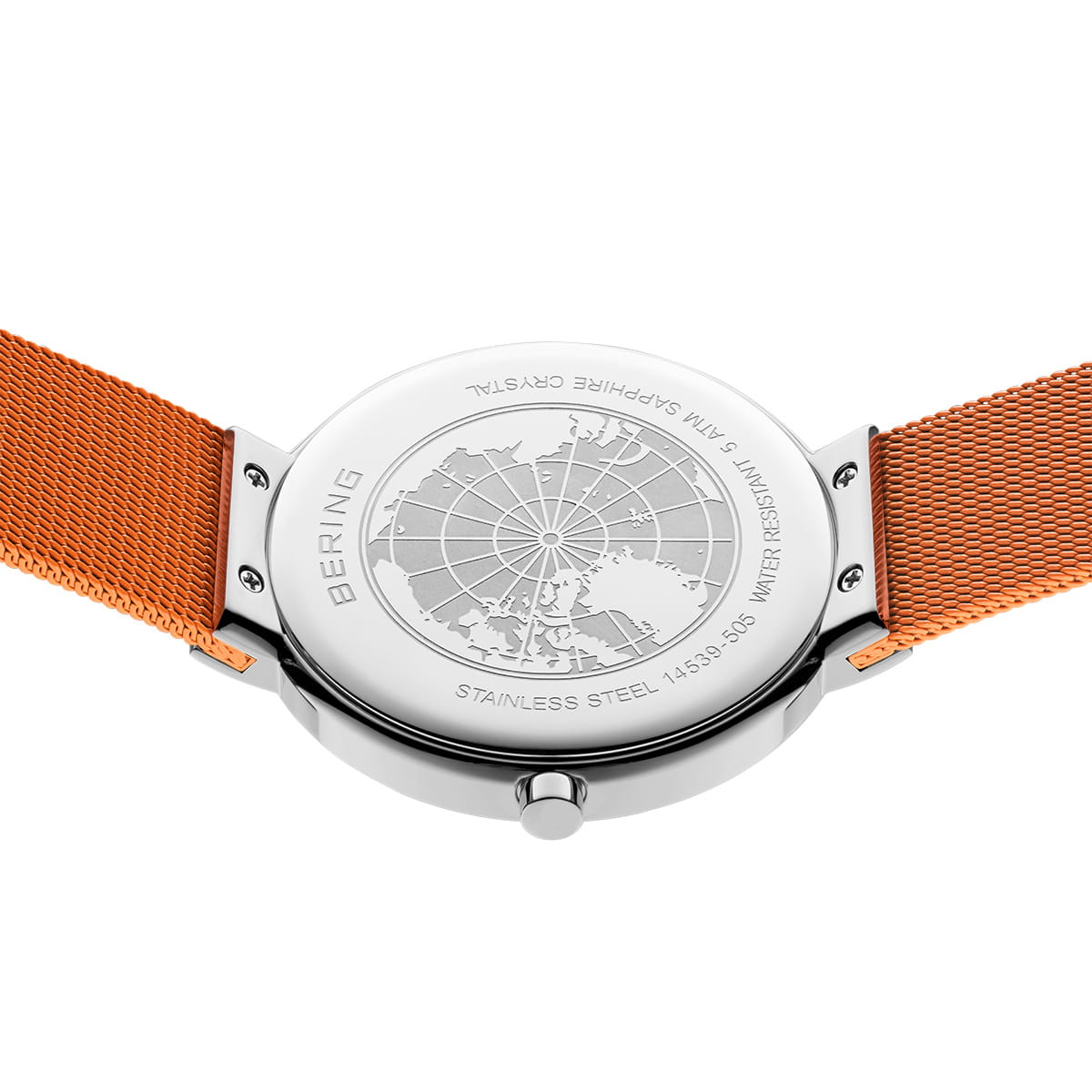 Bering Ladies Orange Silver Watch 14539-505