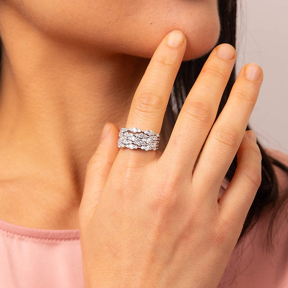 Diamonfire Zircornia Cluster Statement Ring