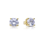 Diamonfire Gold Plated 4 Claw Set 1.5ct Zirconia Stud Earrings