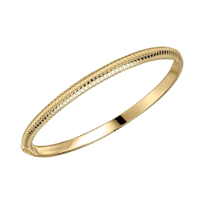 Gold Striped Hinged Bangle