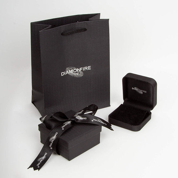 Diamonfire Shell Pearl and Zirconia Halo Stud Earrings