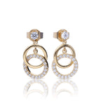 Diamonfire Interlinked Plain and Zirconia Rings Drop Earrings