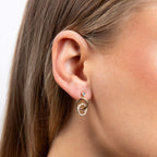 Diamonfire Interlinked Plain and Zirconia Rings Drop Earrings