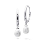 Diamonfire Shell Pearl Teardrop Hoop Earrings