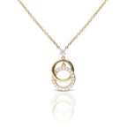 Diamonfire Interlinked Plain and Zirconia Rings Necklace
