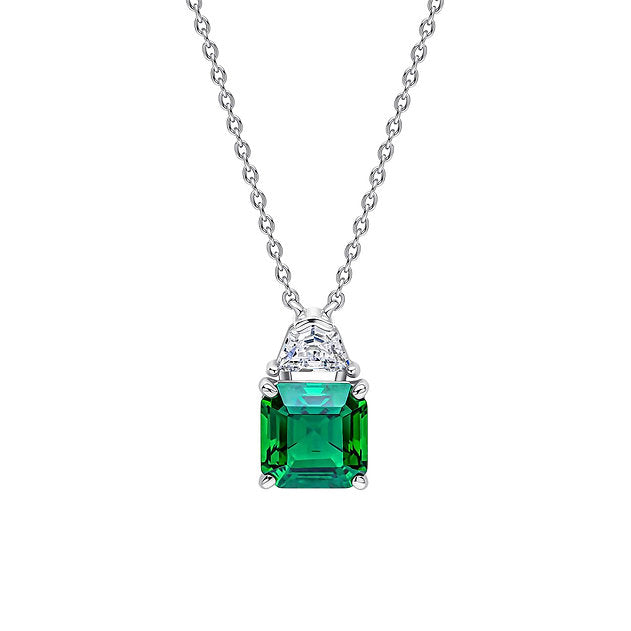 Diamonfire Emerald Green Square Cut Necklace
