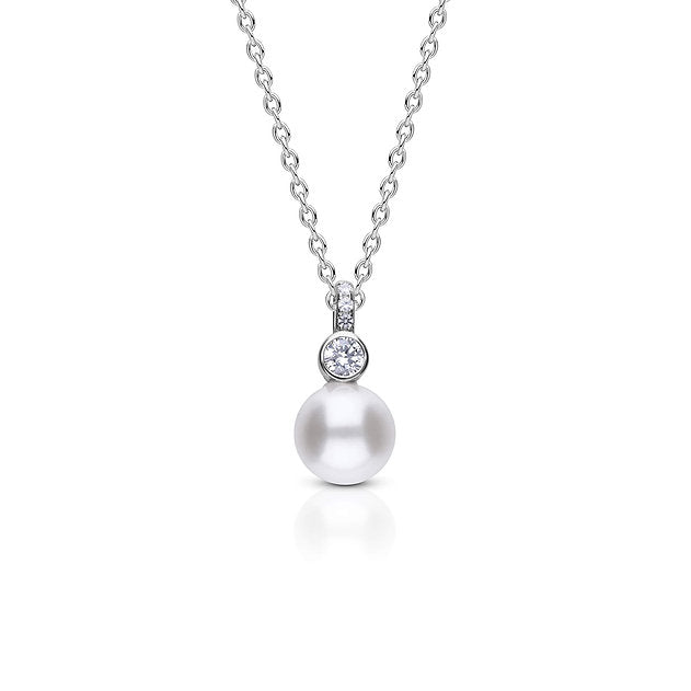 Diamonfire Shell Pearl Pendant with Zirconia Bale