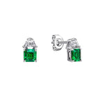Diamonfire Square Cut Emerald Green Earrings