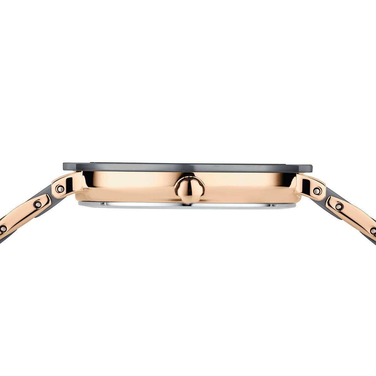 Bering Ladies Ceramic Grey Rose Gold Watch 11435-768