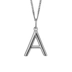 Silver Initial Pendant Letter A
