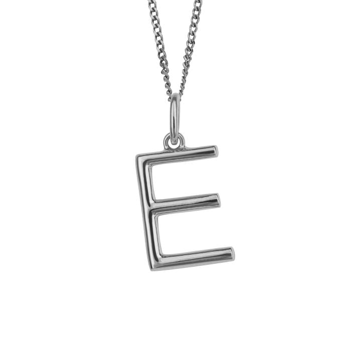 Silver Initial Pendant Letter E