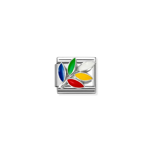 Nomination Classic Silver Rainbow Olive Branch Charm