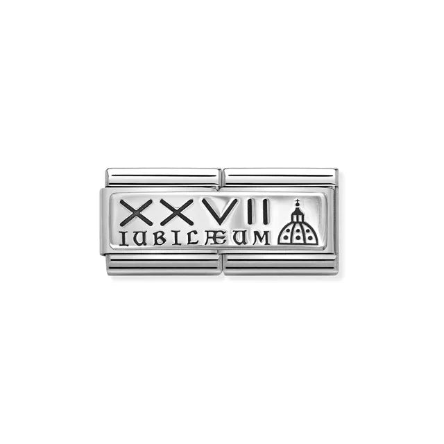 Nomination DOUBLE Classic ENGRAVED Silver 27th Jubilee Charm
