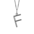 Silver Initial Pendant Letter F