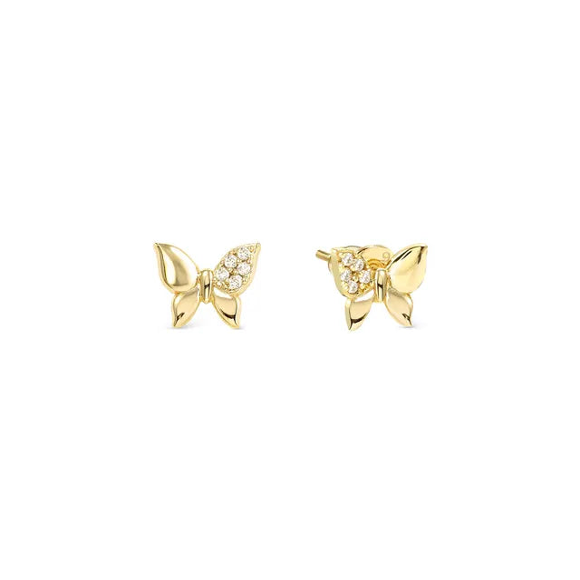 Nomination Petit Sparkle Gold Butterfly Stud Earrings