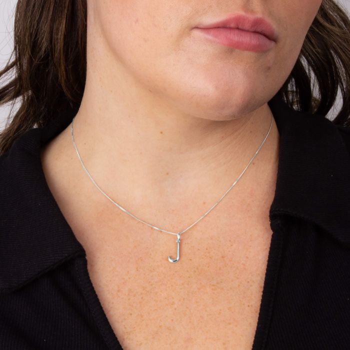 Silver Initial Pendant Letter J