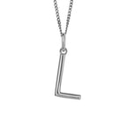 Silver Initial Pendant Letter L