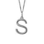 Silver Initial Pendant Letter S