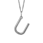 Silver Initial Pendant Letter U