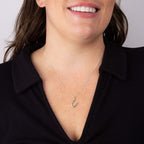 Silver Initial Pendant Letter U