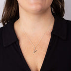 Silver Initial Pendant Letter V