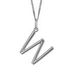 Silver Initial Pendant Letter W