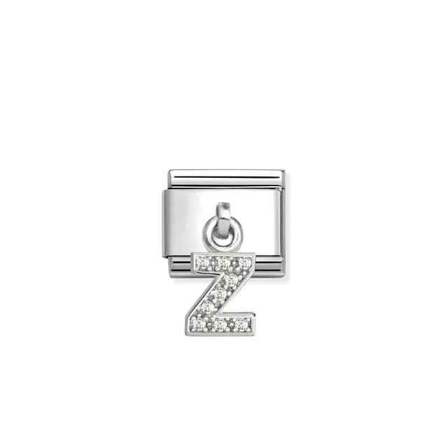 Nomination Silver CZ Hanging Letter Z Charm