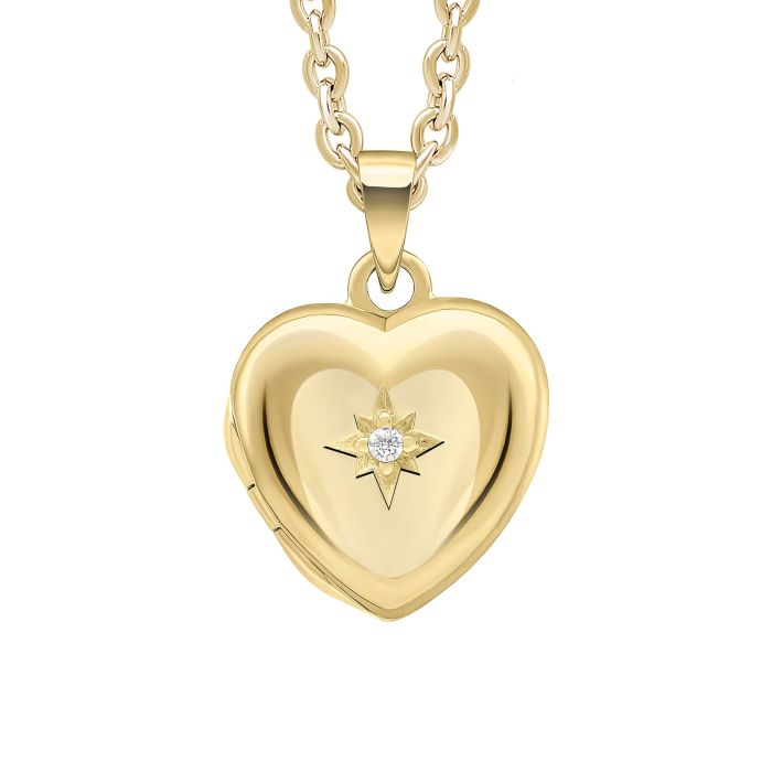 Starburst Heart Locket Pendant