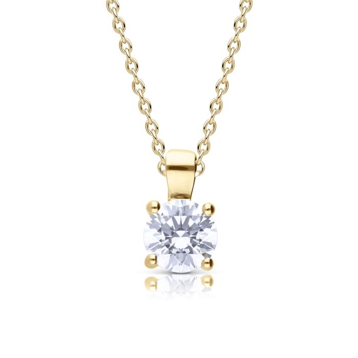 Diamonfire Gold Plated Four Claw 1.5ct Pendant