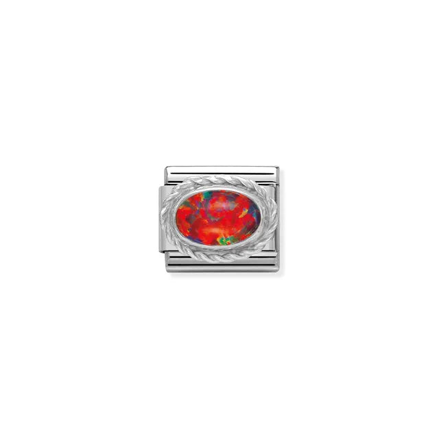 Nomination Classic HARD STONES steel and 925 sterling silver Red Opal